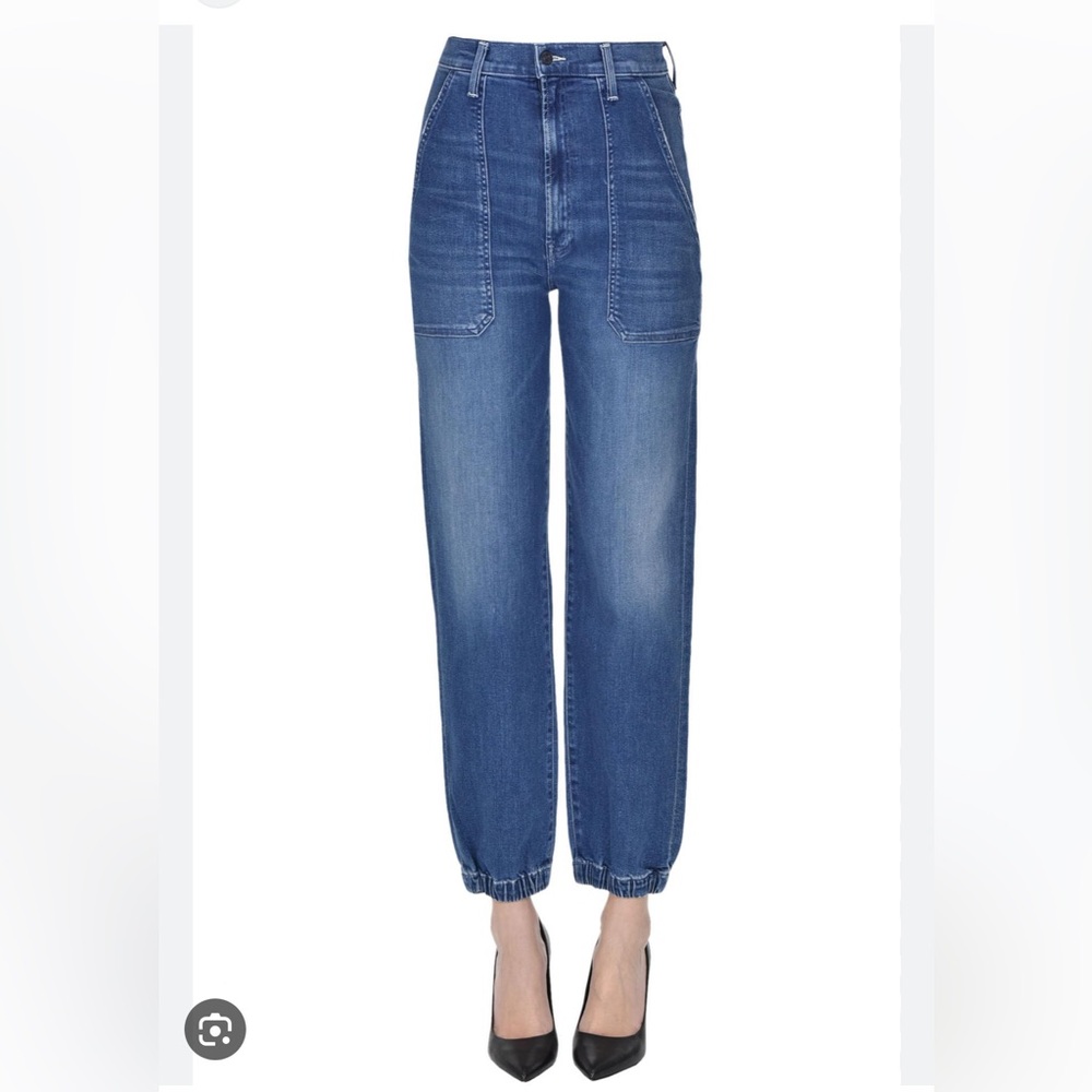 Mother The Wrapper Patch springy jeans in blue